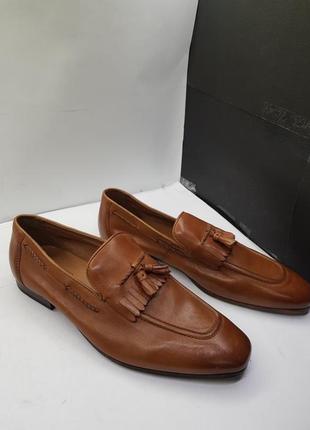 Мужские коричневые кожаные туфли лоферы asos 442 фото