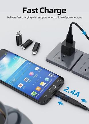 Адаптер arktek micro usb — usb c [2 шт.], usb-папа — micro usb-гнездо поддерживает зарядку и синхронизацию2 фото