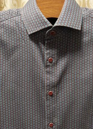 Люксовая качественная брендовая стильная рубашка olymp body fit