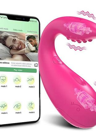 Bluetooth вибратор dildo 2 активные стороны app bluetooth control music mode 9 режимов