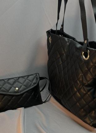 Жіноча сумка шопер містка та гаманець, велика сумка-шопер