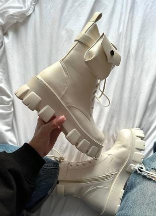 Boyfriend boots white2 фото