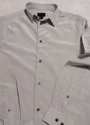 Нарядная качественная брендовая вискозная перламутровая рубашка h&amp;m