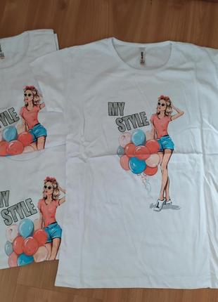 Трендова біла футболка my style