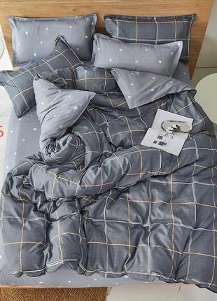Комплект постельного белья серого цвета