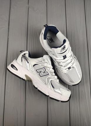 Кроссовки женские подростковые new balance 530 white blue silver