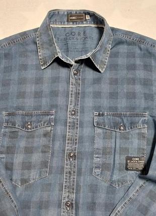Качественная стильная брендовая джинсовая рубашка jack &amp; jones original