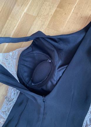 Черное нарядное платье с камушками5 фото