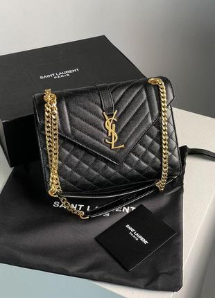 💎 стильна сумка yves saint laurent envelope medium in quilted grain de poudre embossed leather 24 х 18 х 7 см