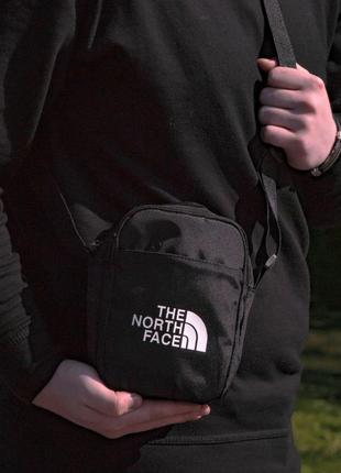 Сумка the north face чорна чоловіча сумка через плече тнф барсетка tnf на плече1 фото