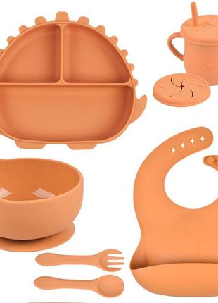 Набір силіконового посуду 2life y25 из 6 предметів оранжевий v-11223
