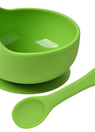 Набір y7 кругла кругла тарілка для перших страв, ложка зелений (n-9794)