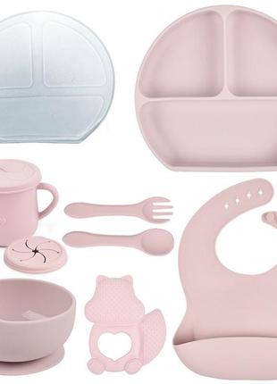Набор посуды 2life из 9 предметов на присоске y26 и прорезыватель нежно-фиолетовый v-11353
