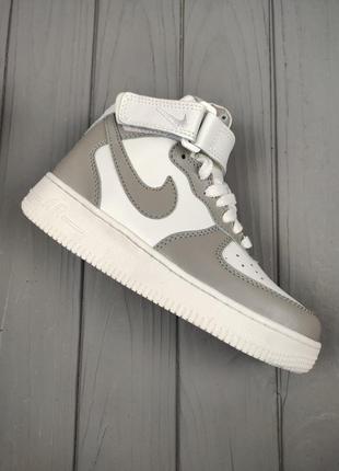 Кроссовки зимние nike air force 1 high winter gray white