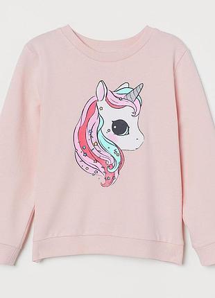 Розовый свитшот для девочки h&m швеция размер 122-128, 134-140 оригинал