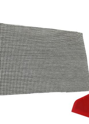 Набор антипригарный коврик-сетка для bbq и гриля и лопатка с антипригарным покрытием красная (vol-1203)