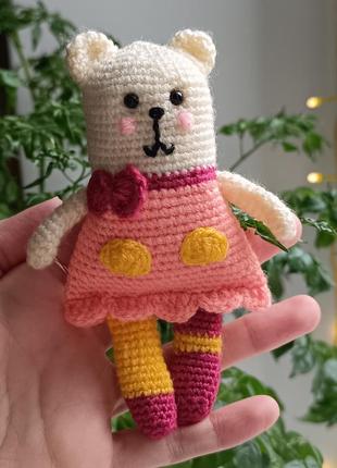 Вязаная игрушка мишка, мягкая игрушка медведь на подарок