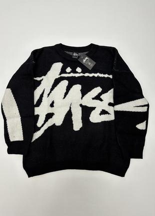 Свитер светер свитер stussy logo sweater skate polar sort