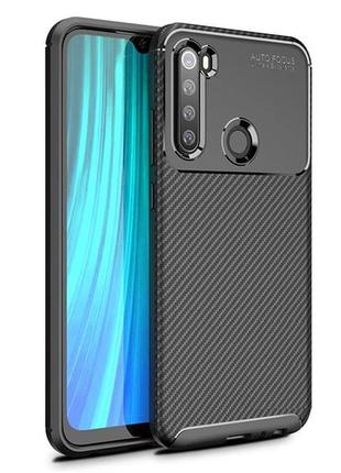 Чехол fiji ultimate carbon для xiaomi redmi note 8 противоударный бампер черный