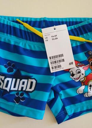 Плавки боксеры h&m англия 122 128 см  6 8 лет  paw patrol щенячий патруль4 фото