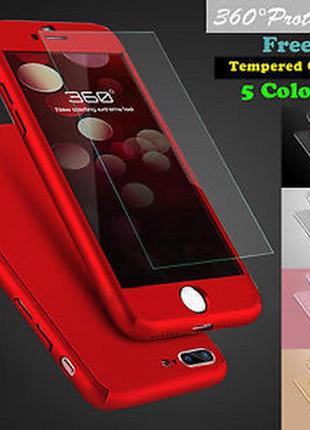 Чехол 360 iphone 6/6s + стекло подарок, red 4