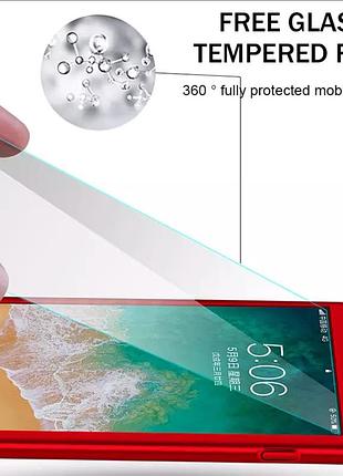 Чехол 360 iphone 6/6s + стекло подарок, red 5