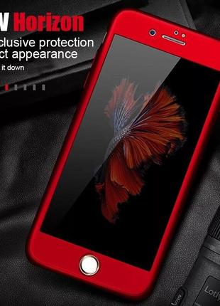 Чехол противоударный для  iphone 6/6s красный + стекло6 фото