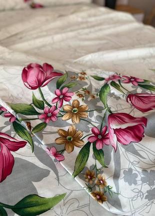Комплект постільної білизни бязь люкс, анжеліка рожеві квіти3 фото