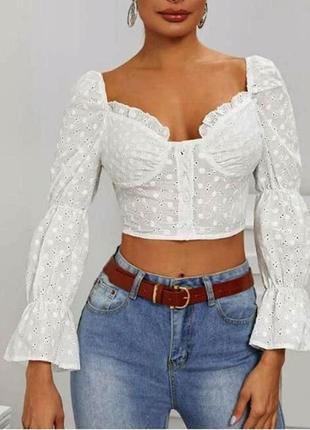 Распродажа топ shein ажурный блуза кофта asos c оборкой1 фото