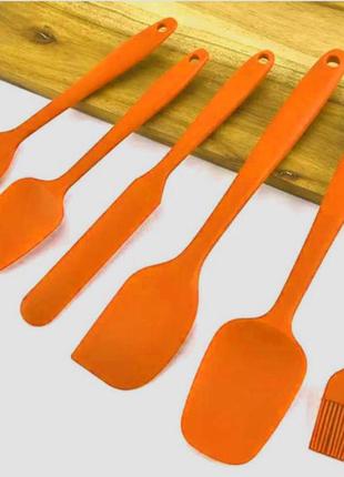 Набор силиконовых кухонных принадлежностей 6 в 1 оранжевый 29 см х 7,5 см (n-918)3 фото