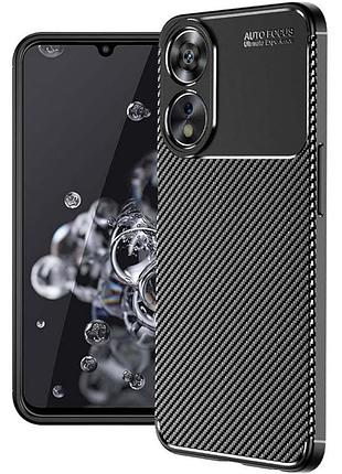 Чохол fiji ultimate carbon для oppo a78 5g (cph2483 / cph2495) противоударный бампер чорний