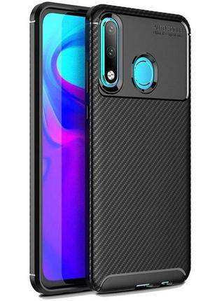 Чехол fiji ultimate carbon для huawei p30 lite / nova 4e противоударный бампер черный1 фото