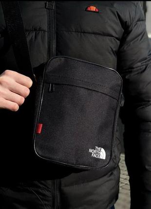 Сумка the north face чорна чоловіча сумка через плече тнф барсетка tnf на плече