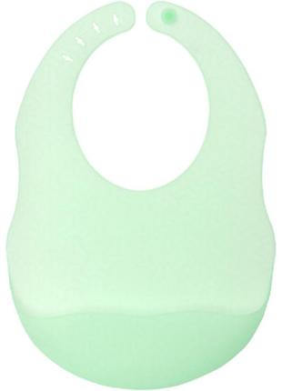 Слюнявчик силіконовий дитячий з кишенькою напівпрозорий 29,5х20,5 см фіолетовий