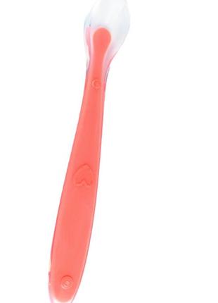 Силиконовая ложка для кормления ребенка 15.8х2.4 см розовый (n-10074)