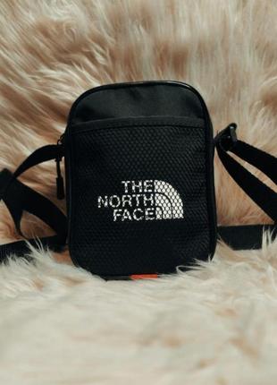 Сумка the north face чорна чоловіча сумка через плече тнф барсетка tnf на плече