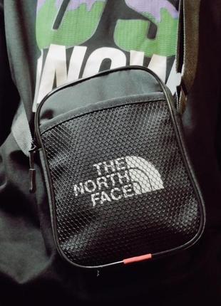 Сумка the north face чорна чоловіча сумка через плече тнф барсетка tnf на плече4 фото