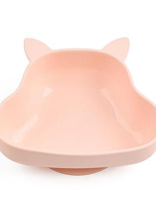 Силіконова глибока тарілка білка y4 рожевий