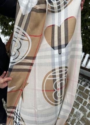 Шарф барбері burberry. натуральний жіночий палантин у клітинку