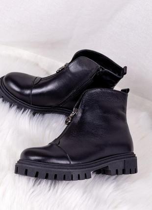 Шкіряні зимові черевики челсі