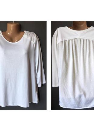 Блуза с комбинированной тканью