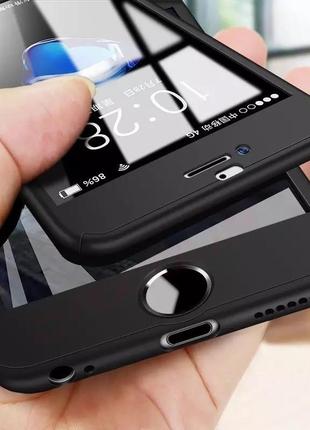 Чехол противоударный для iphone 6/6s black+ стекло 3