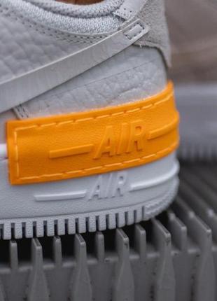 Кросівки найк жіночі демісезонні nike air force shadow grey white orange4 фото