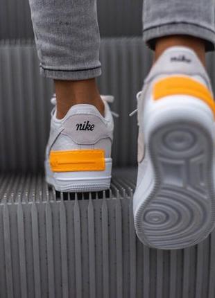 Кросівки найк жіночі демісезонні nike air force shadow grey white orange5 фото