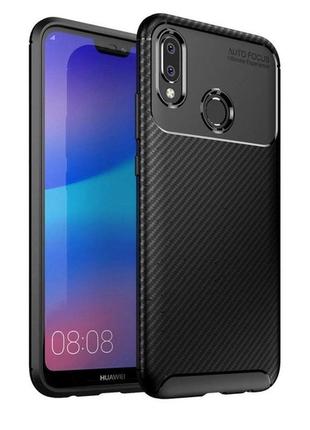 Чохол fiji ultimate carbon для huawei p20 lite / nova 3e (ane-al00) противоударный бампер чорний