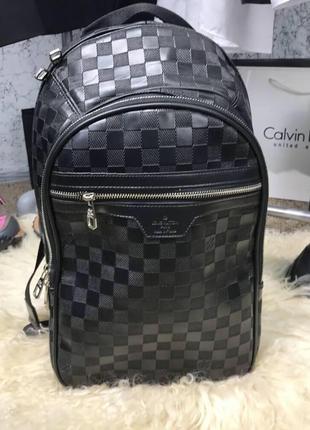 Рюкзак ранець великий ручний поклаж чорний damier