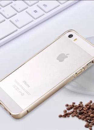 Бампер накладка для iphone 5/5s/5se металевий протиударний, золотий