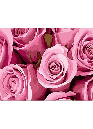 Картина за номерами strateg рожеві троянди розміром 50х25 см (ww197)