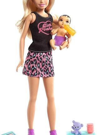 Кукла barbie skipper babysitters (барби скиппер няня с младенцем) tm mattel арт. grp13 топ4 фото