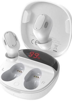 Наушники bluetooth беспроводные baseus wm01 plus вакуумные с микрофоном white